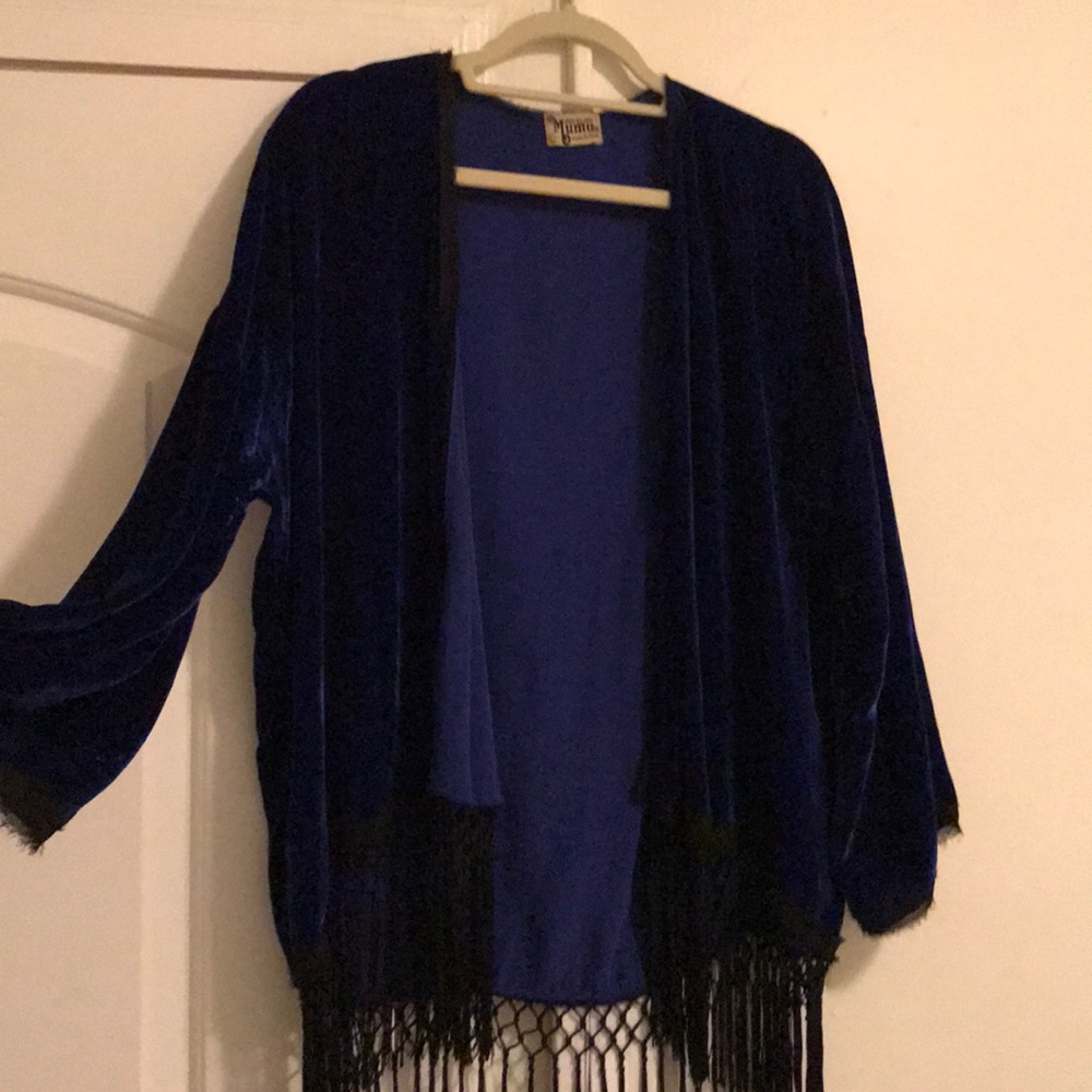 VINTAGE BLUE VELVET THROW FROM SHOW ME YOUR MUMU